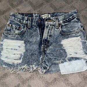 Levi's Blue Distressed Jean Shorts